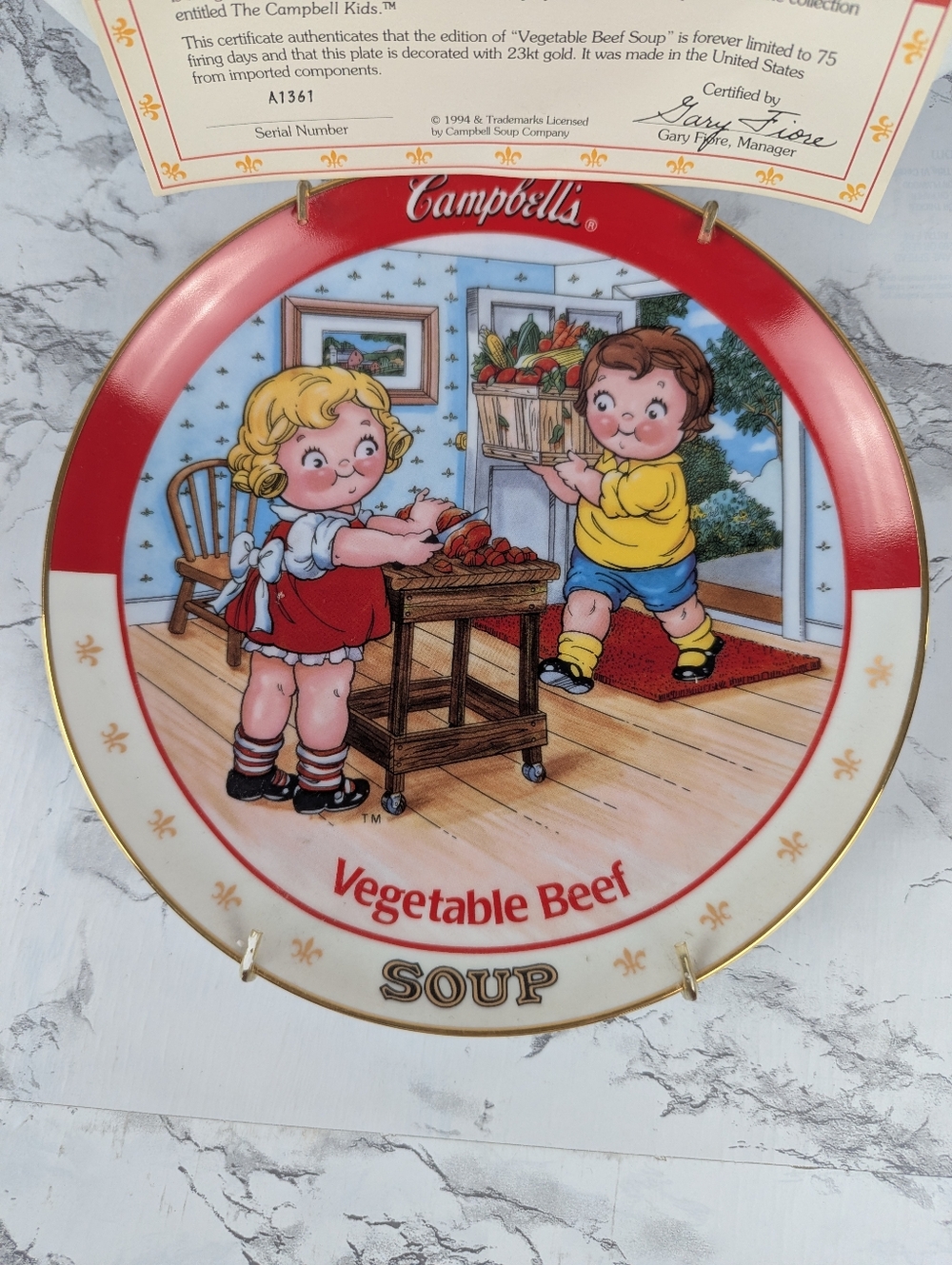 Vintage Campbell's Soup Limited Edition Collector Plate – "Vegetable Beef"